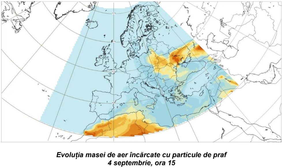 Un val de praf venit din deșertul Karakum ajunge azi în România. Ce regiuni vor fi afectate