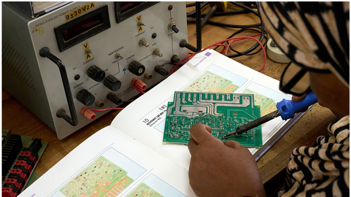 Women solar technicians in Zanzibar install affordable home systems that replace kerosene lamps and expand clean-energy access across rural communities. [AP Photo/Jack Denton]
