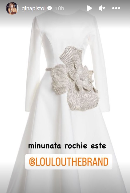 Cât costă rochia albă purtată de Gina Pistol la „Chefi la cuțite”. E creată de un designer român, care a îmbrăcat și vedete internaționale