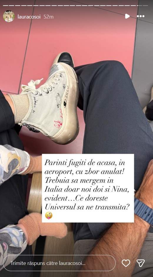 Laura Cosoi și soțul ei au vrut să plece în Italia, dar zborul lor a fost anulat