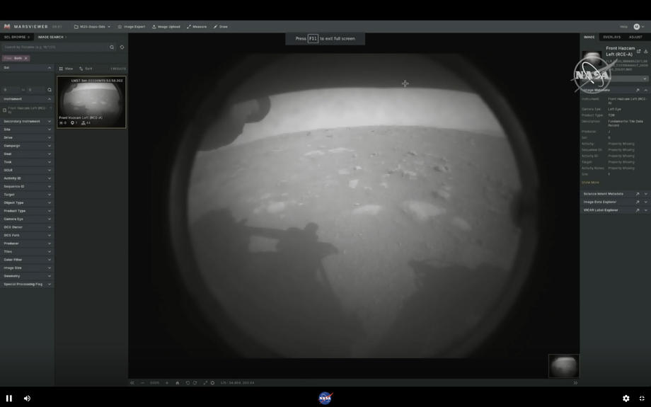 VIDEO | Moment istoric. Roverul Perseverance, lansat de NASA, a atins suprafața planetei Marte