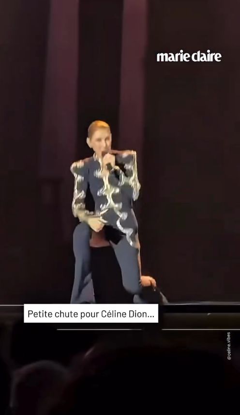 Celine Dion a căzut pe scenă la Paris