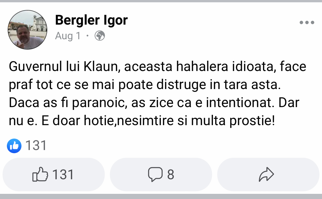 MAE a blocat propunerea scriitorului Igor Bergler la ICR Veneția. Postările de pe Facebook, inclusiv despre Iohannis, unul dintre motive. „Ăsta e motiv de blocat?”