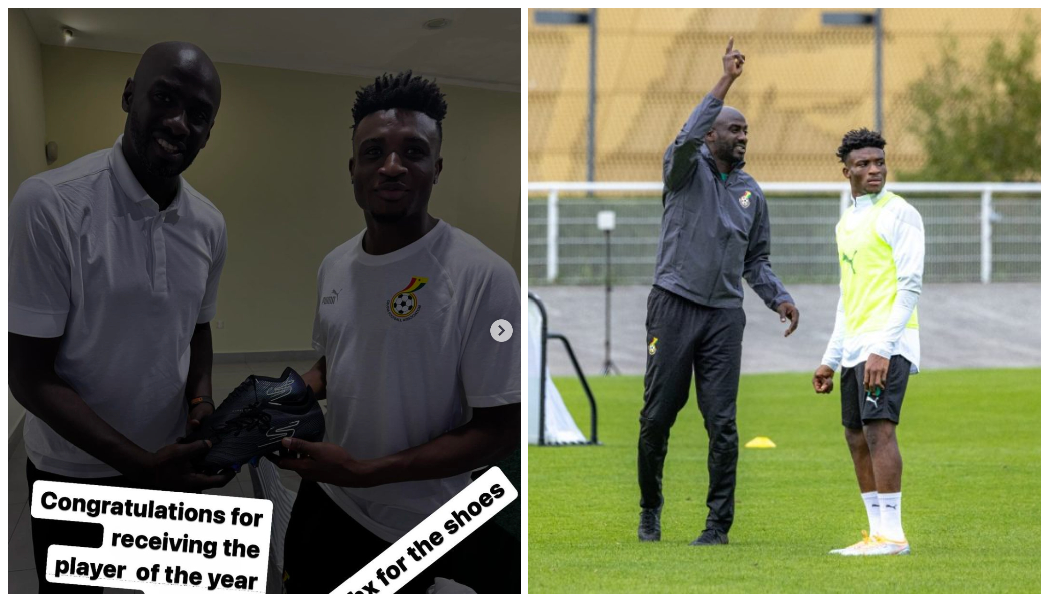 Otto Addo thanks Kudus for giving him new football boots as gift