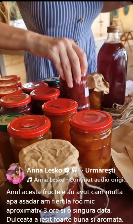 Ce rețetă de dulceață le-a recomandat Anna Lesko fanilor. Rezultatul este uimitor. „Anul acesta, fructele au avut cam multă apă”