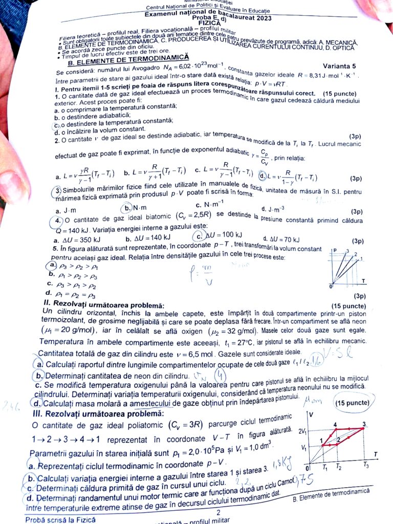 Subiecte fizică BAC 2023. Ce au avut de rezolvat elevii care au ales să dea Bacul la această materie