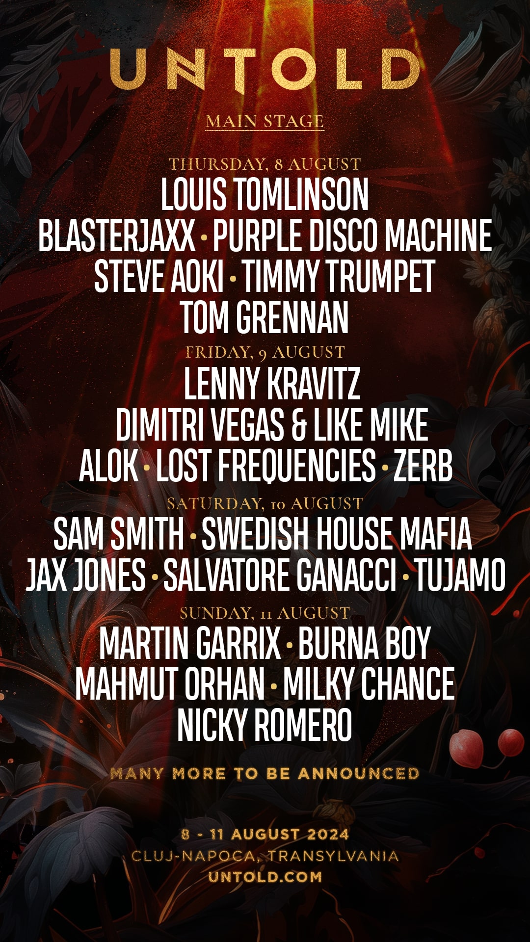 Programul pe zile la UNTOLD 2024. Lenny Kravits va urca pe scena principală vineri, 9 august. Când face show Sam Smith