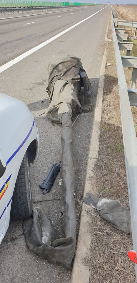 Accident pe Autostrada Soarelui (A2): un tanc pe platformă, un pasaj și un autotren