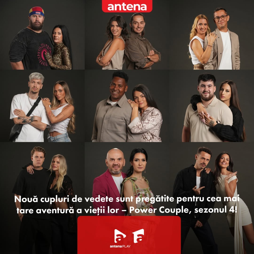 Cine sunt cele 9 cupluri de la „Power Couple” România, sezonul 4