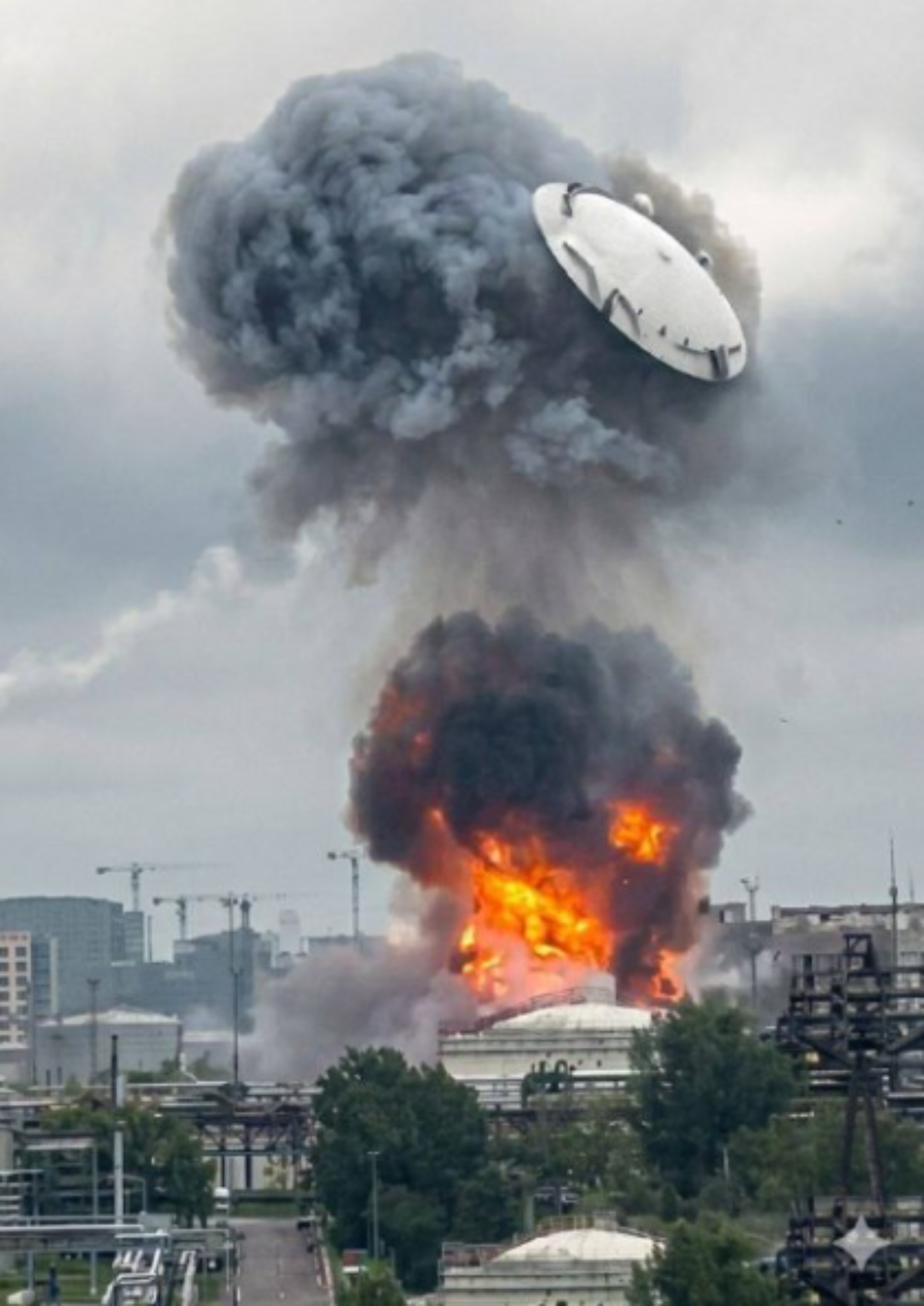 Cum arată Moscova după cel mai mare atac cu drone din ultimii ani: flăcări uriașe și coloane de fum