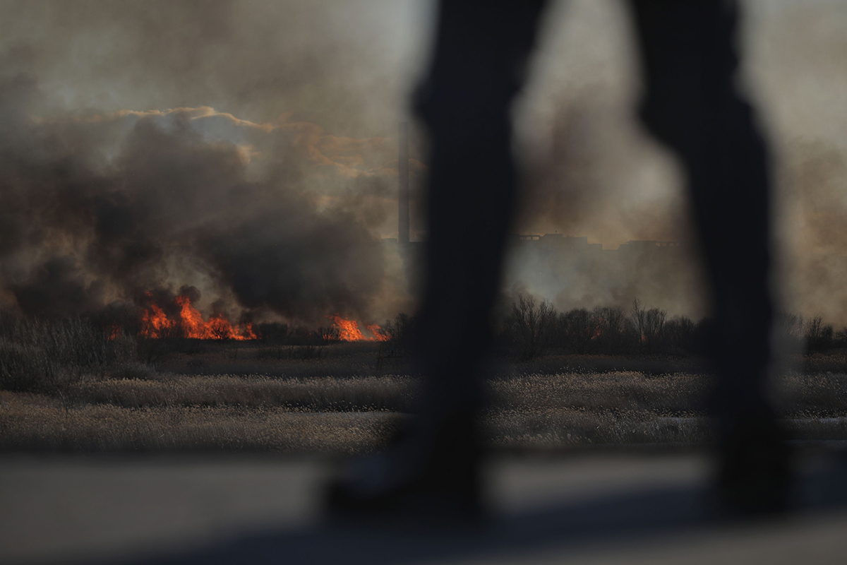 Incendiu puternic în Delta Văcărești. ISU București: Focul a fost provocat