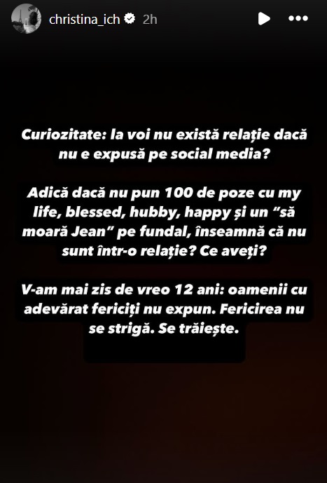 De ce Cristina Ich a dispărut de pe Instagram: „Nu pot spune că sunt foarte bine”. A făcut dezvăluiri și despre relația cu Daniel Niculae