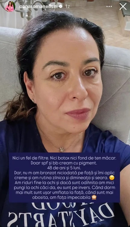 Cum arată Oana Roman complet nemachiată: „Nici un fel de filtre. Nici botox, nici fond de ten”. Ce rutină de îngrijire are