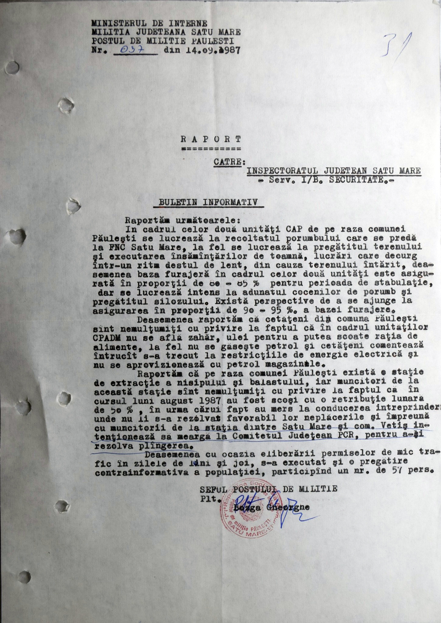 Cum erau urmăriți de Miliție și Securitate locuitorii din satele României. „Suspecții” filați de autorități erau grupaţi în două tabele: „A” şi „B”