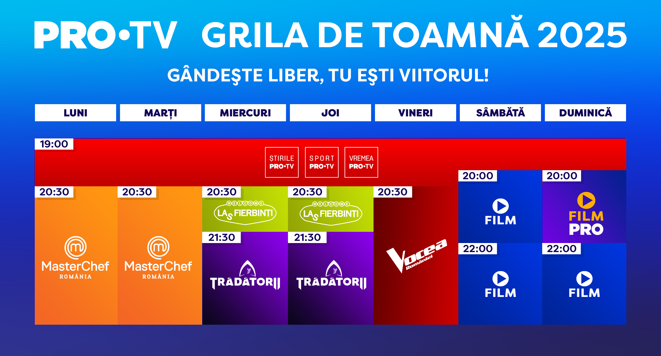 Pro TV a anunțat grila de toamnă 2025. Când încep cele mai iubite emisiuni și seriale