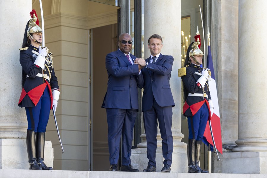 L-R President of Ghana John Mahama and President of France Emmanuel Macron {Source:X@EmmanuelMacron}