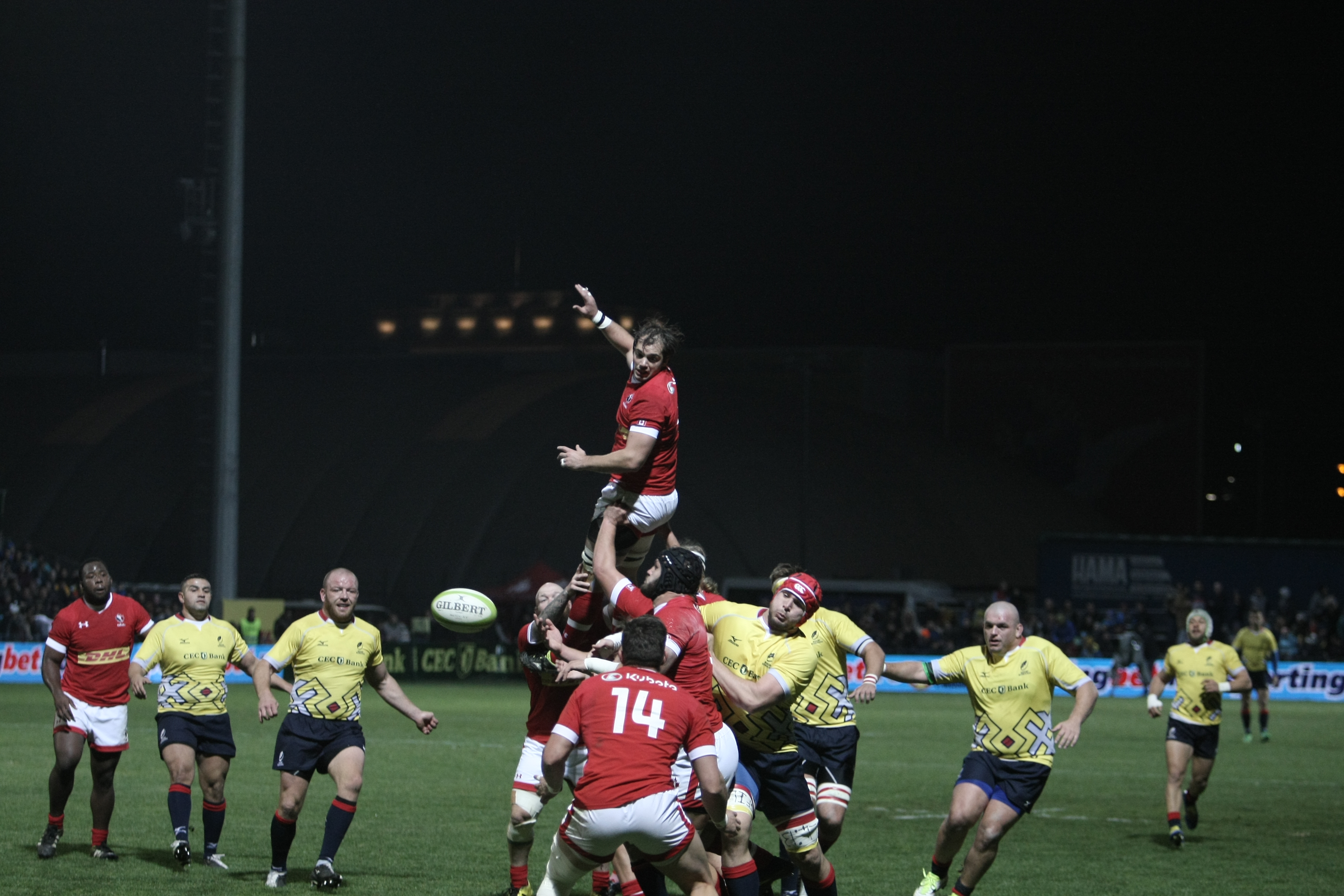 România a învins Canada la rugby. Fanii români au sărbătorit pe teren cu ”stejarii” și cu ”arțarii” | FOTO