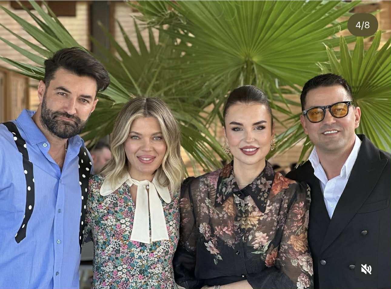 Apariția elegantă a lui Smiley cu Gina Pistol la nunta lui Șerban Cazan. Cât costă rochia modernă purtată de prezentatoare