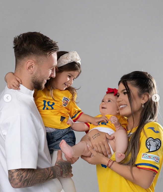 Mesajul transmis de Vanessa, soția lui Denis Drăguș, după ce fotbalistul a înscris golul decisiv în meciul Lituania - România: „Ești eroul nostru”