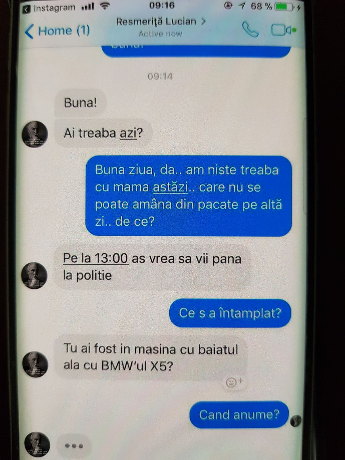 ANCHETĂ/ Un polițist din Vaslui amenință o șoferiță într-un mesaj privat pe Facebook: ”O să fii condamnată cu închisoare!” - FOTO