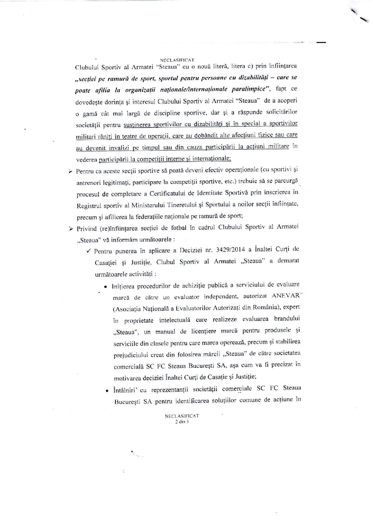 Președintele CSA Steaua ignoră ordinul ministrului Apărării