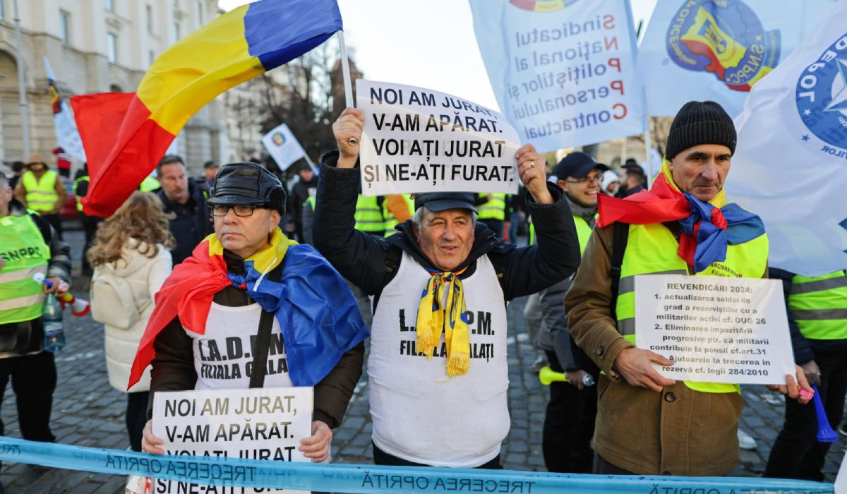 Protest masiv al sindicatelor din Apărare și Ordine Publică în București