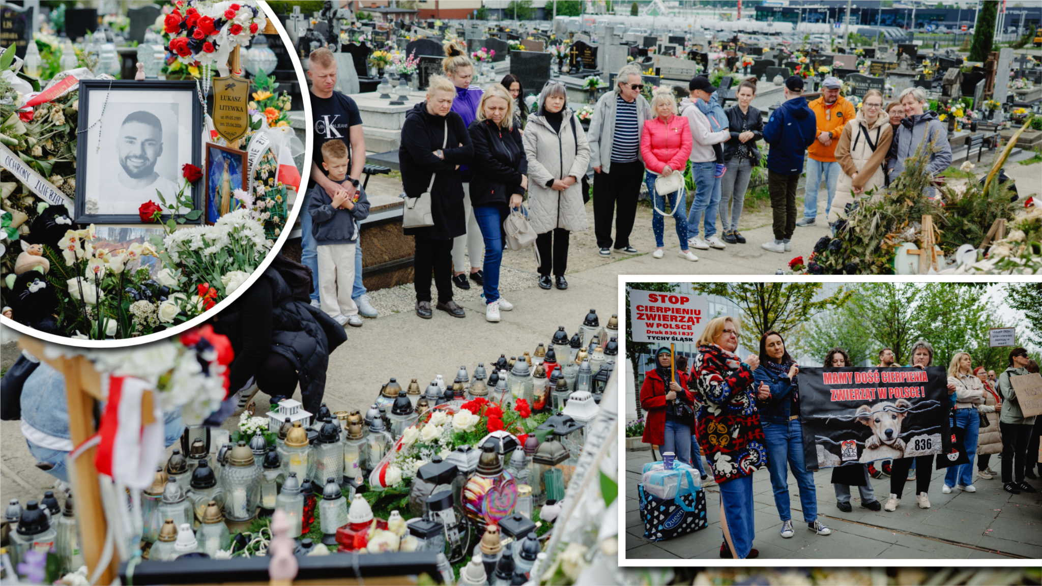 Sosnowiec. Tłumy odwiedzają grób Łukasza Litewki w jego urodziny
