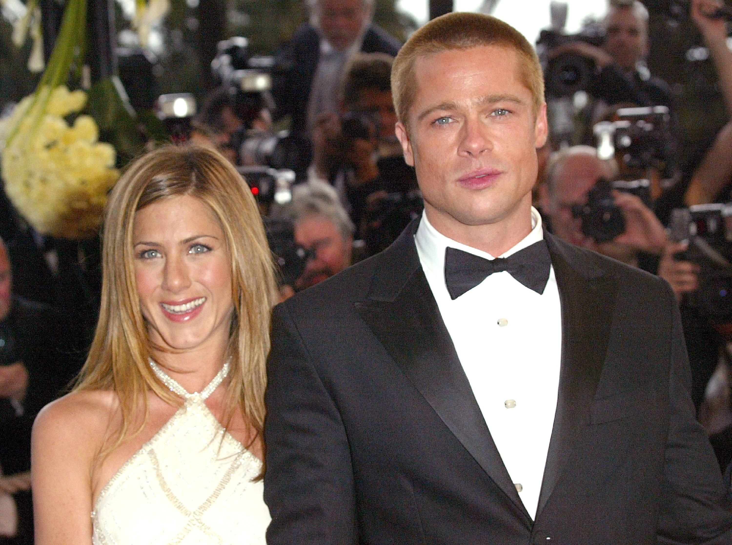 Jennifer Aniston és Brad Pitt 2004 tavaszán a cannes-i filmfesztivál vörös szőnyegén