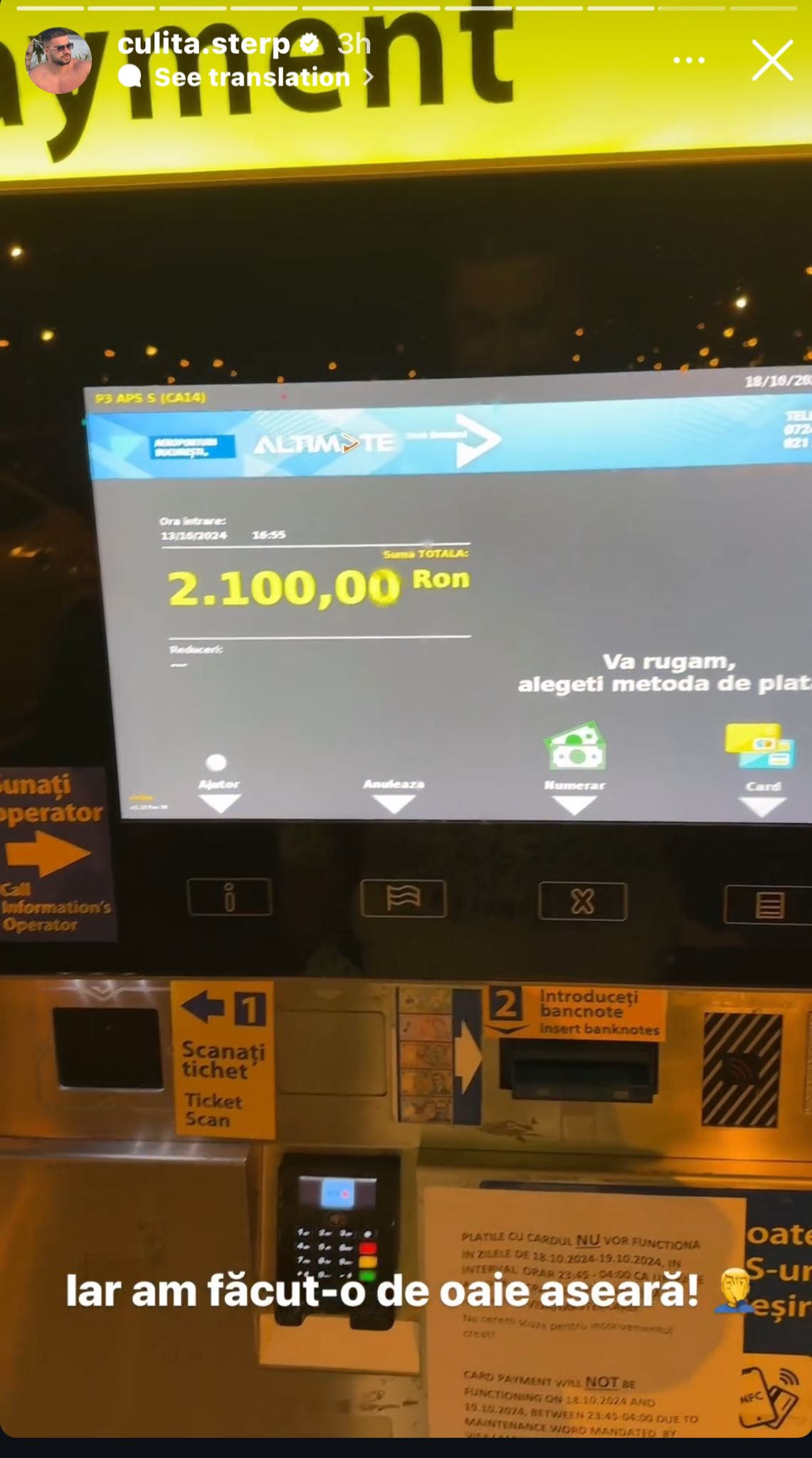 Cât a plătit Culiță Sterp parcarea la Aeroportul Otopeni pentru 4 zile: „Le las mașina mai bine. M-au taxat pe oră”