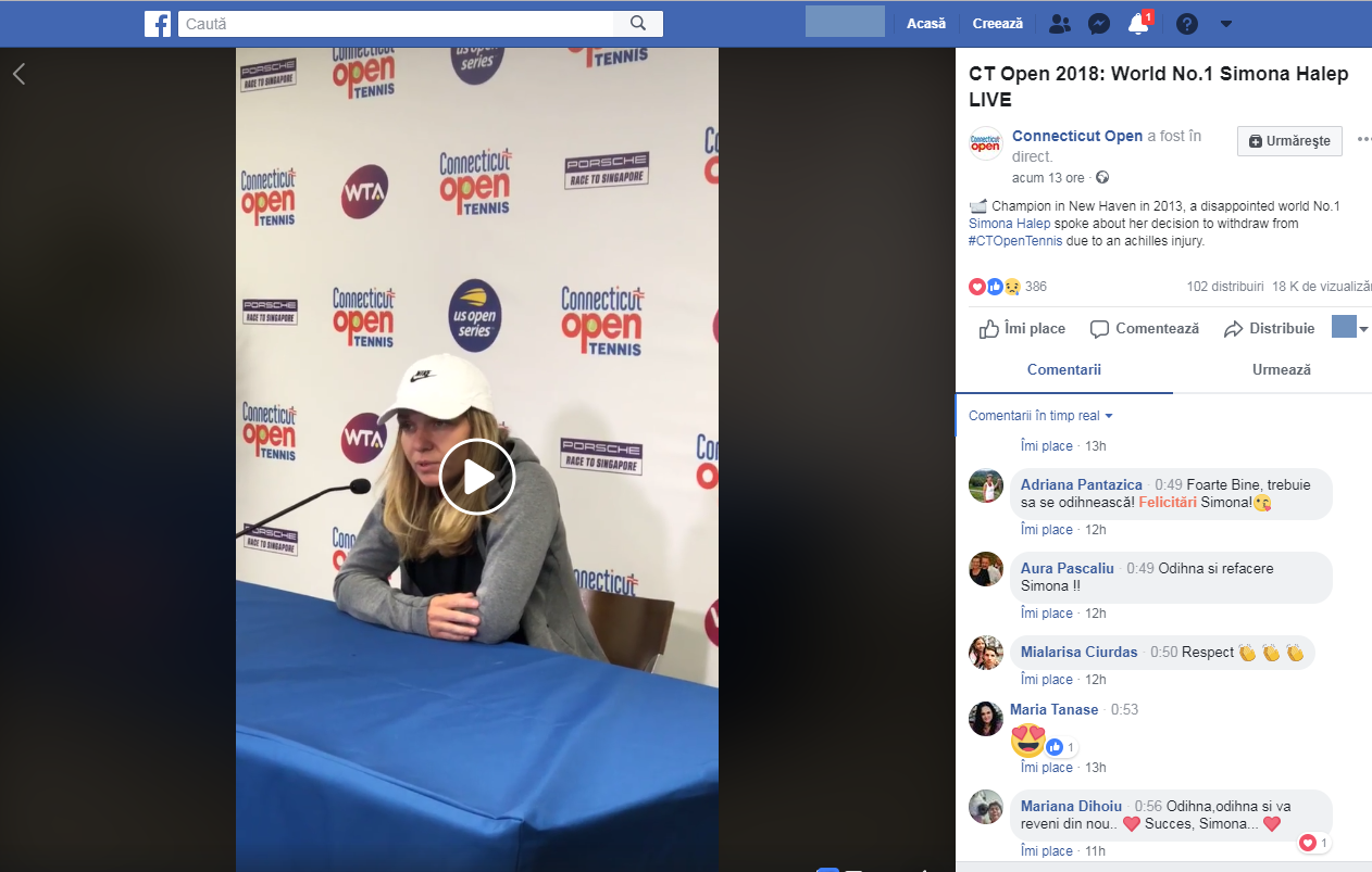 Reacțiile fanilor după ce Simona Halep s-a retras de la New Haven. Unii o susțin: ”O decizie înțeleaptă”. Alții o critică: ”O fițoasă” | VIDEO