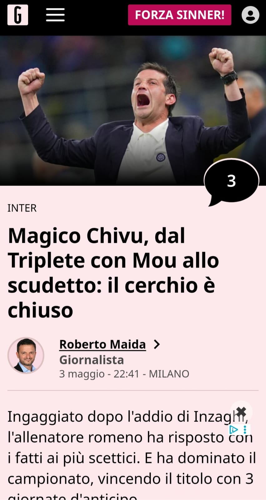 Inter și Cristi Chivu sunt campioni în Italia după 2-0 cu Parma / Petrecere în vestiar „Made in Romania”