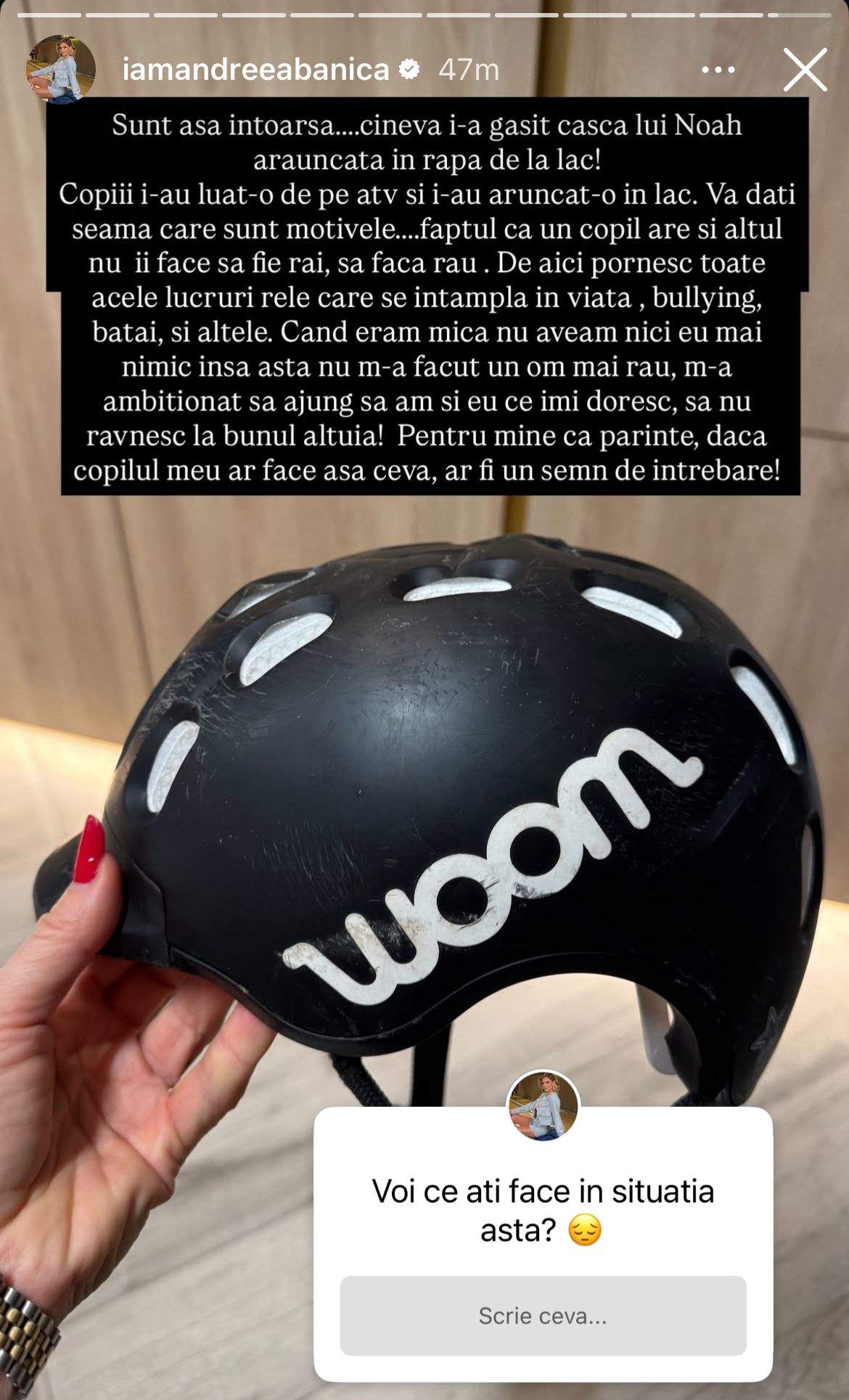Fiul Andreei Bănică, victima bullyingului. Ce i-au făcut alții copii lui Noah. „Sunt așa întoarsă. I-au aruncat-o în râpă”