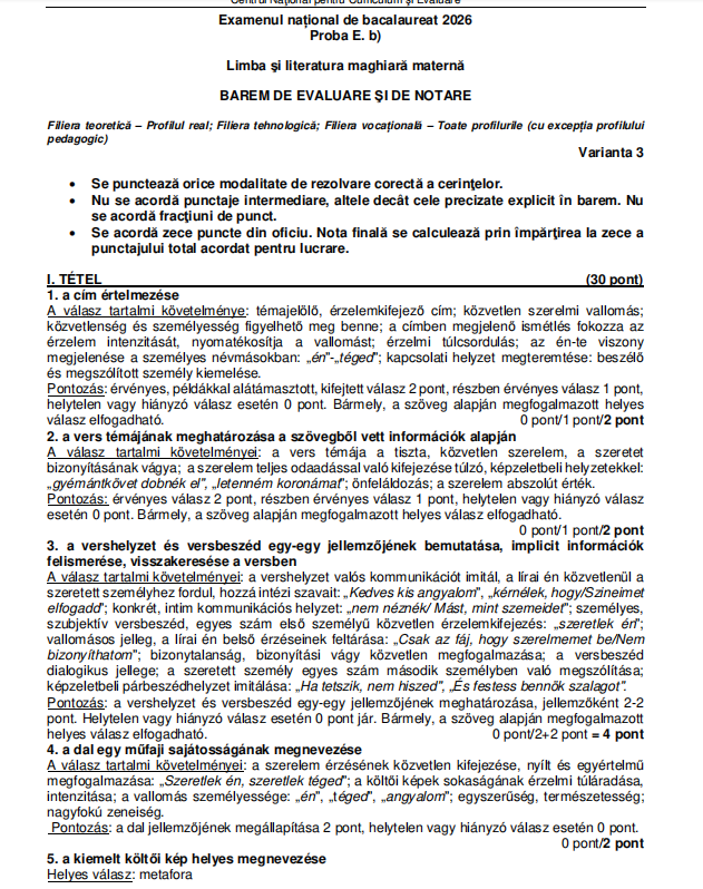 Ce subiecte au avut de rezolvat elevii la proba la Limba maternă la BAC 2026, sesiunea de toamnă