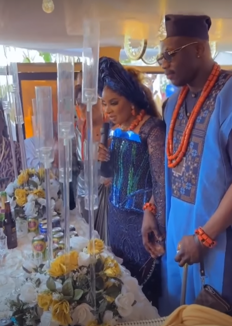 Queen Mercy and David performing the marriage rites [Instagram/Queen Mercy Atang]