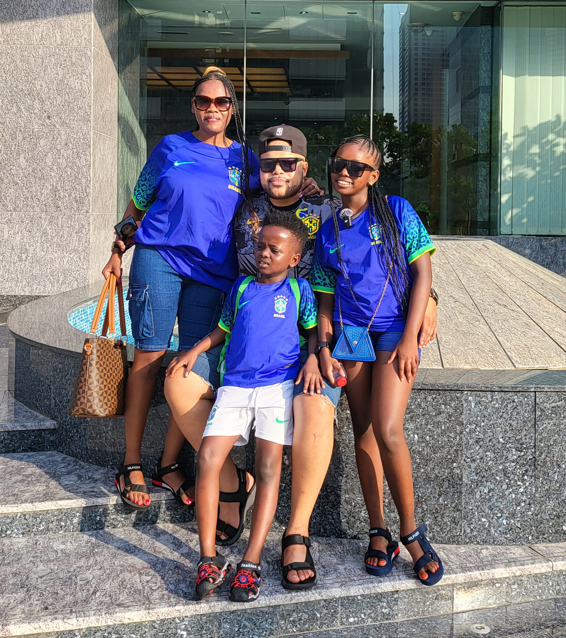 Betty Bayo, her husband Hiram Gitaua and their children