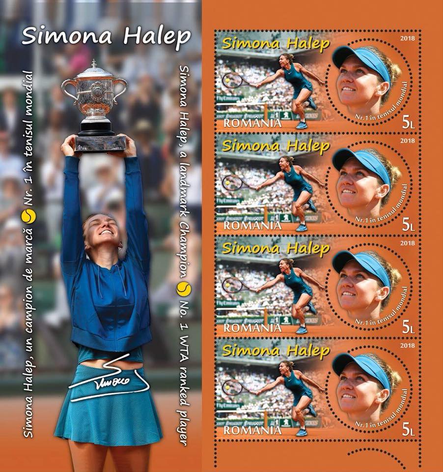Timbru dedicat Simonei Halep pentru victoria de la Roland Garros