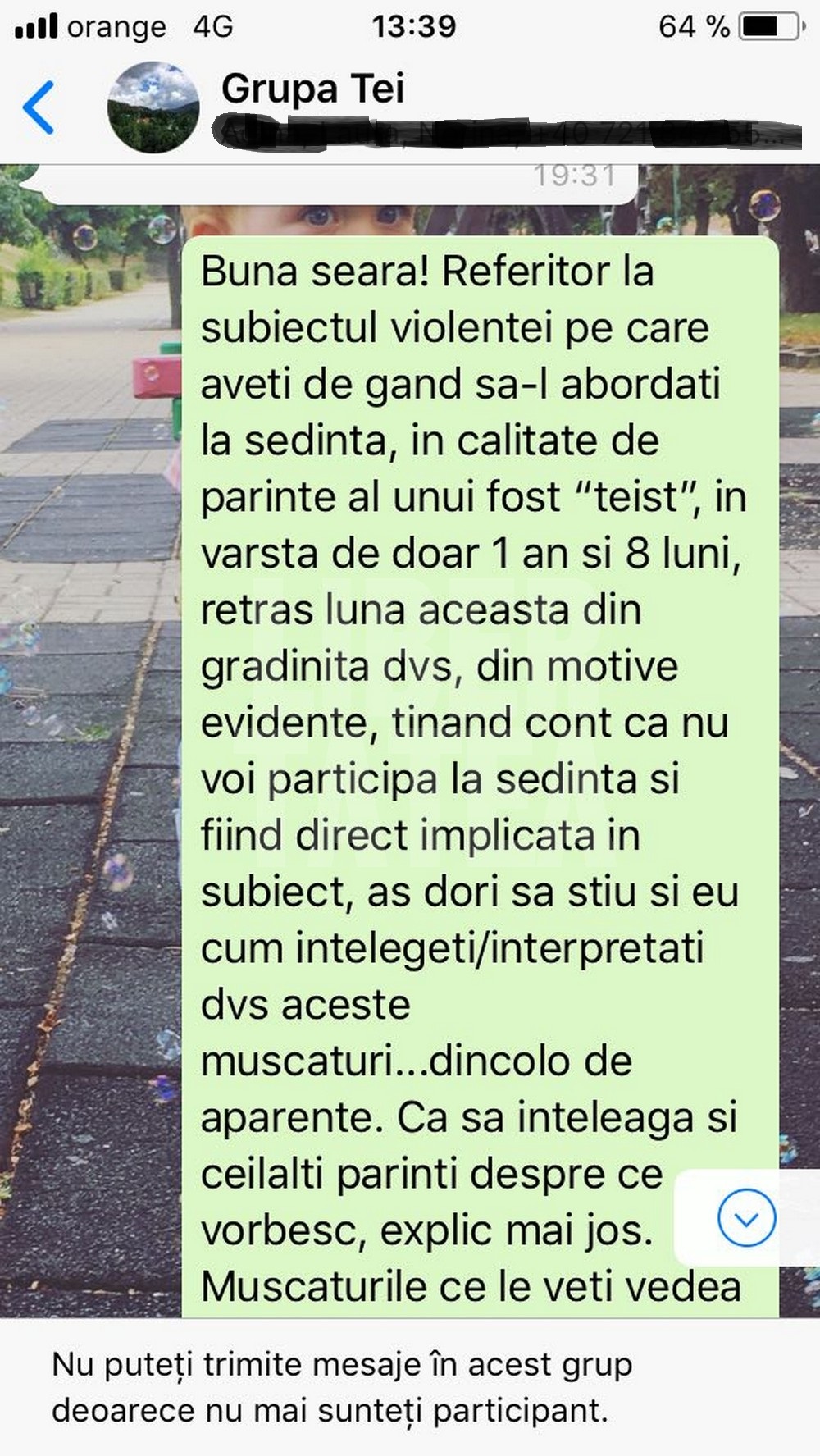 EXCLUSIV / Copil de 1 an și 8 luni, mușcat violent la grădiniță. Copilul a rămas cu traume