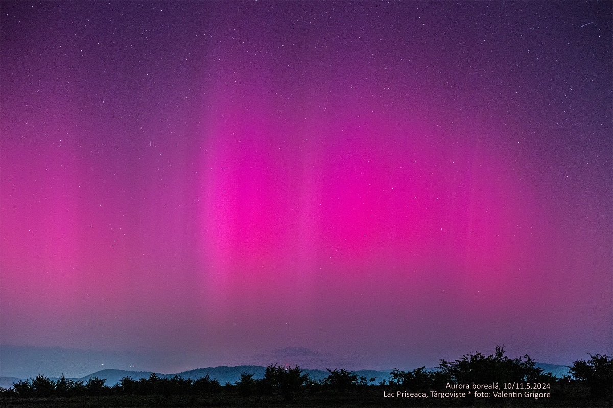 Aurora boreală, vizibilă în România. Spectacolul ceresc, provocat de cea mai puternică furtună solară din ultimele decenii. FOTO