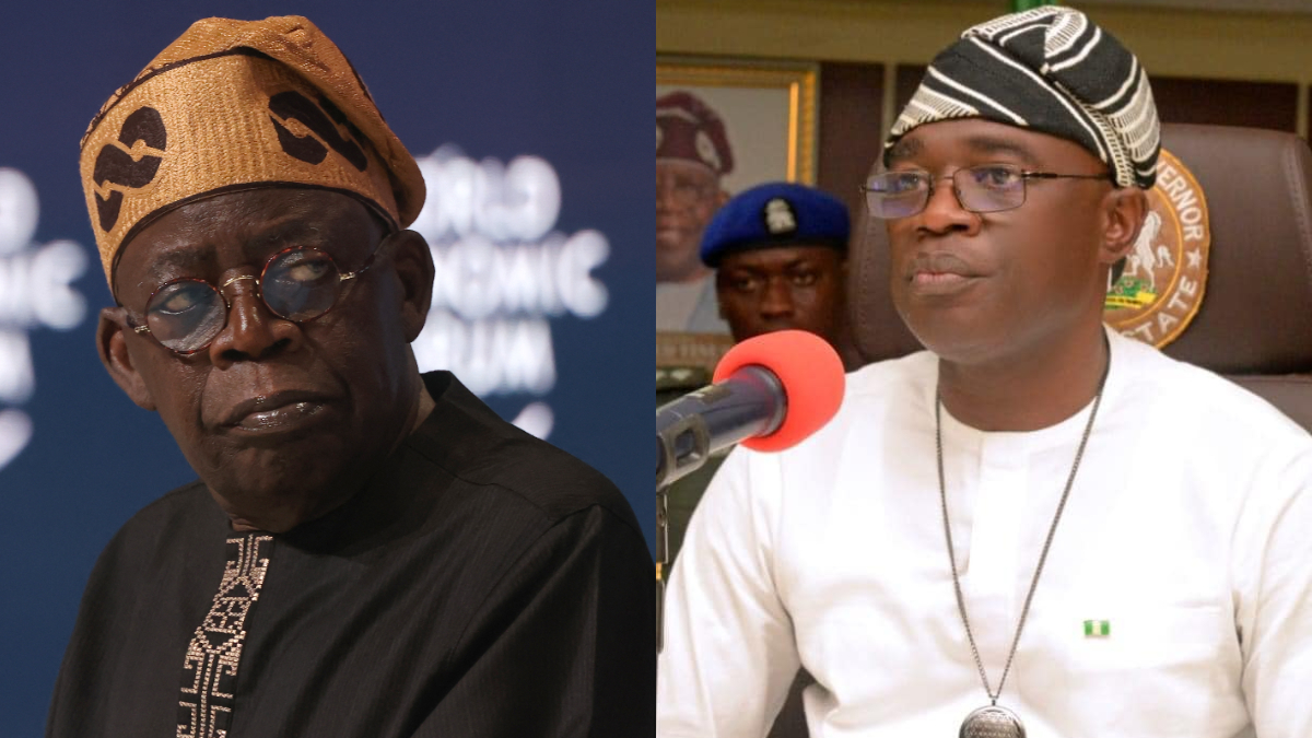 L-R: President Bola Tinubu and Governor Hyacinth Alia. [Facebook/Getty Images]