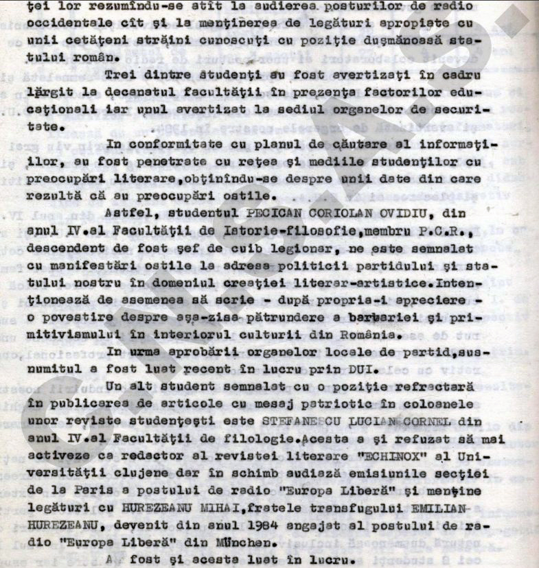 Cum îi urmărea Securitatea comunistă pe studenți. Scrisoarea ironică „interceptată” în 1985: „Untul la kilogram, smântână 3 feluri la alegere, 15 feluri de brânzeturi”