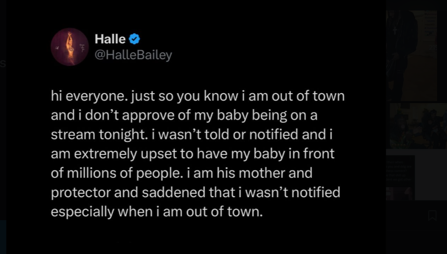 Halle Bailey's post [X/Hallebailey]