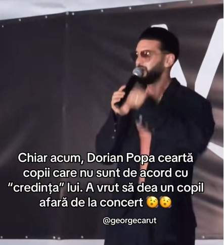 Moment tensionat la concertul lui Dorian Popa. Ce i-a spus unui fan aflat în public. „A vrut să dea un copil afară”