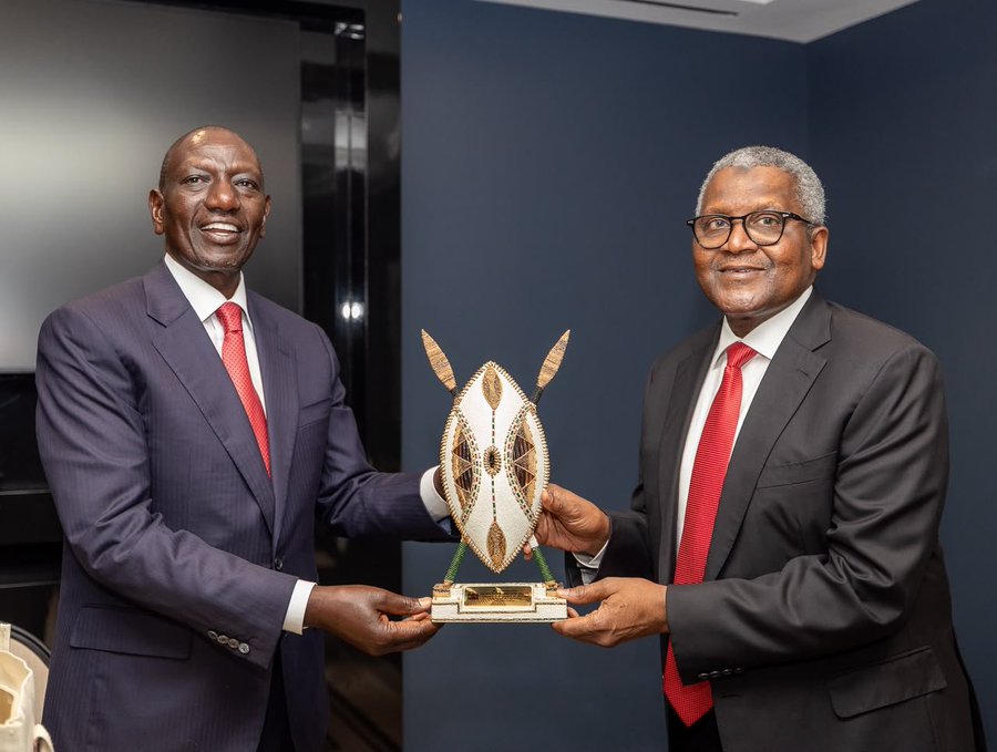 President Ruto and Aliko Dangote held talks on the sidelines of the 81st United Nations General Assembly, focused on financing and final preparations for the project (Image: x.com/WilliamsRuto)