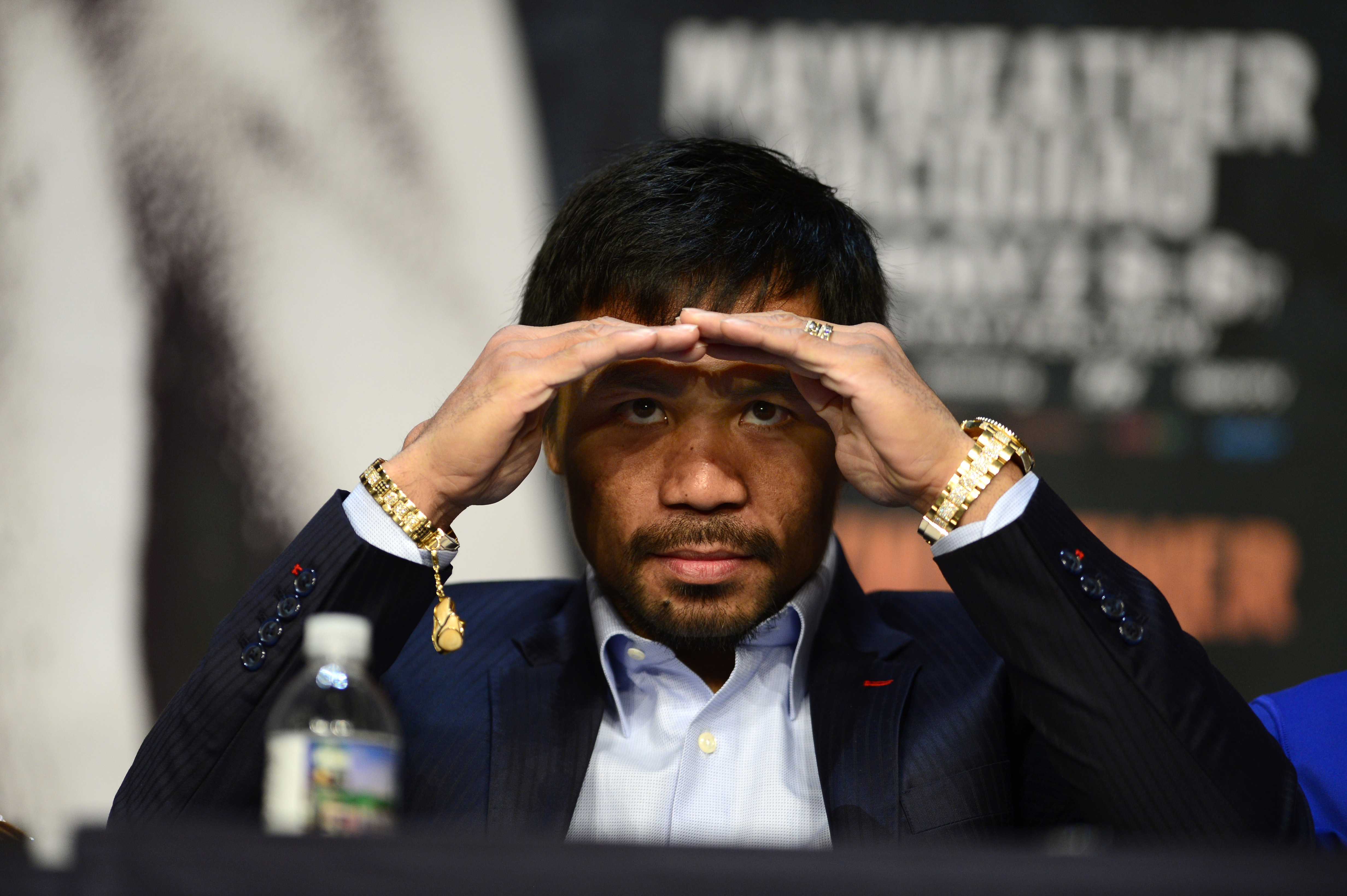 Manny Pacquiao și Floyd Mayweather s-au privit în ochi. Filipinezul a avut o reacție neașteptată / GALERIE FOTO&VIDEO
