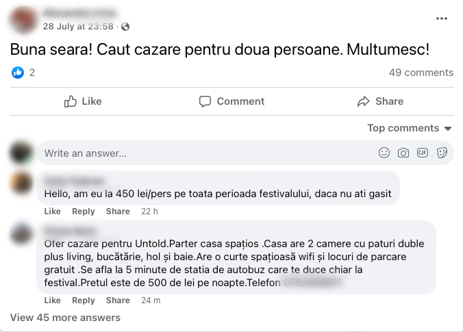 750 de euro pe noapte costă un apartament în Cluj, în perioada festivalului Untold. „Orașul nu are o capacitate atât de mare de cazare”