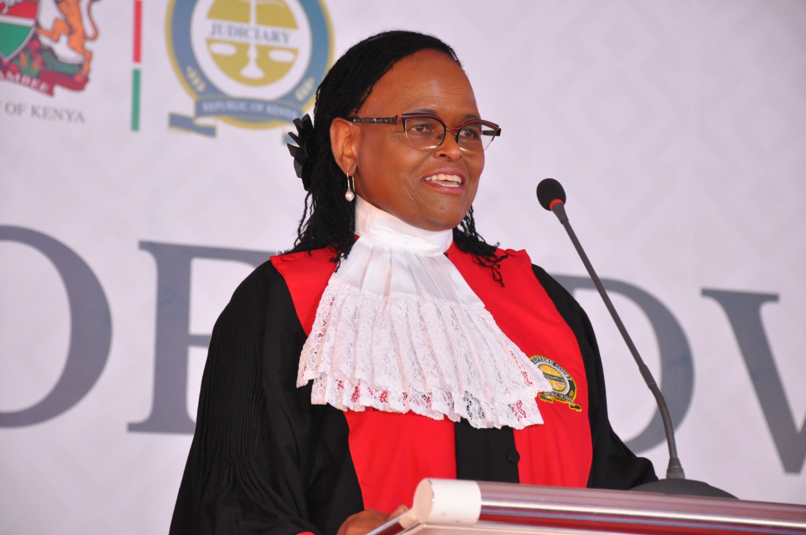 Chief Justice Martha Koome speaks during a past function