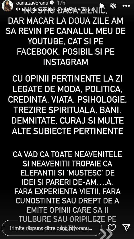 Oana Zăvoranu revine după o pauză de doi ani. Unde va apărea actrița: „Mi se spune că e nevoie de mine, de spiritul meu de lider”