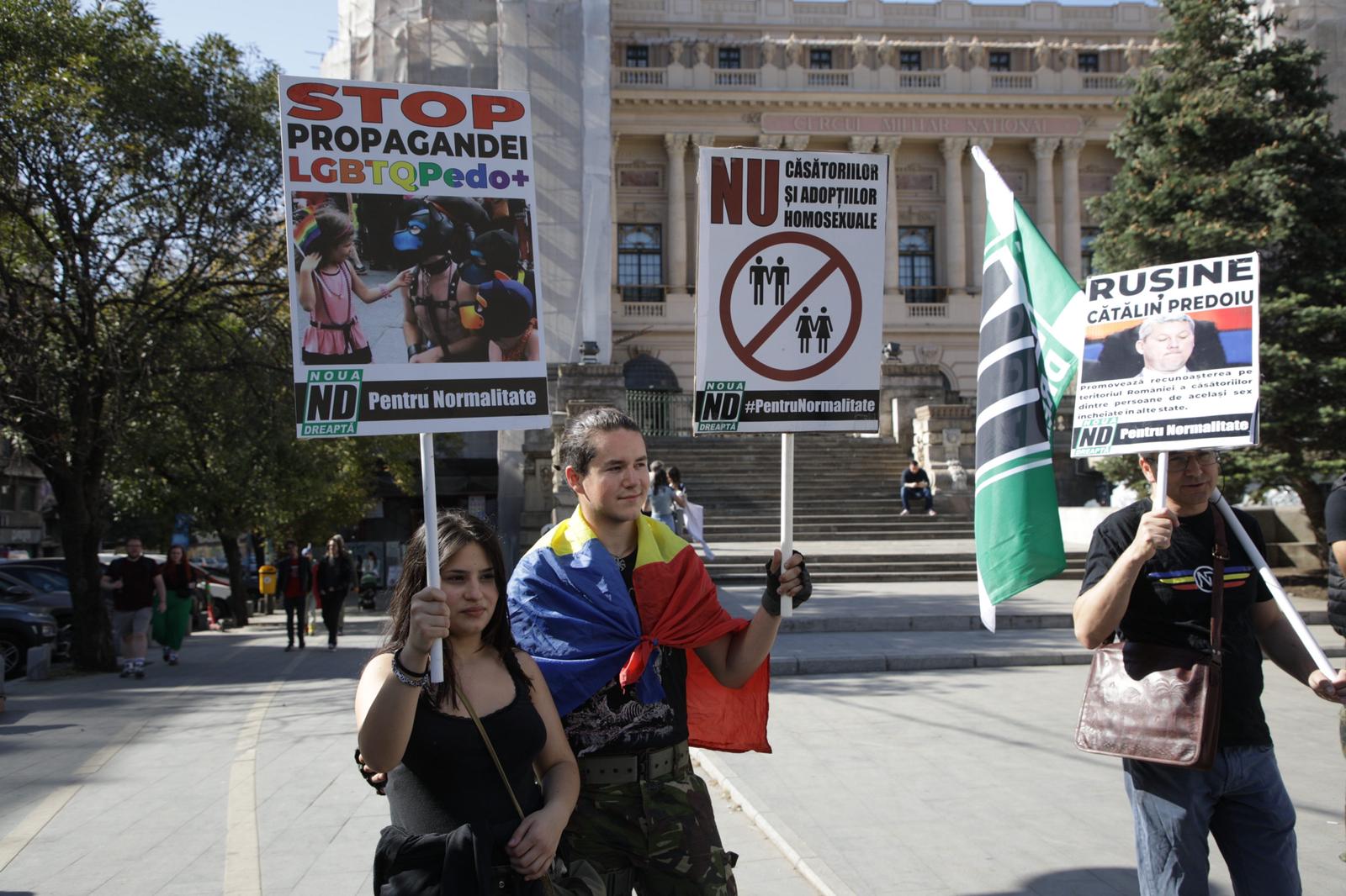 Protest pentru „protejarea familiei naturale”, organizat de Noua Dreaptă în București