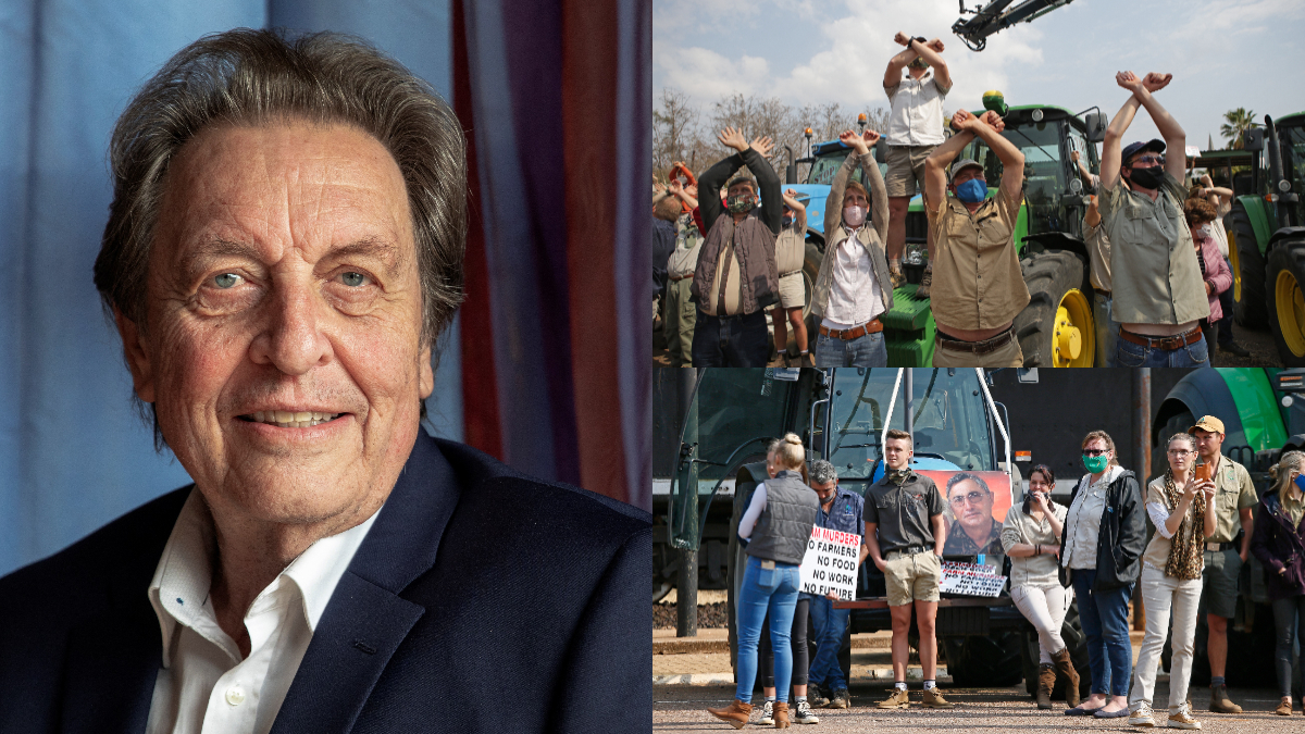 Errol Musk backs a Russian plan to resettle South African Afrikaner farmers, echoing a disputed US refugee policy and raising fresh geopolitical tensions involving Pretoria, Washington, and Moscow. [Photos via Getty Images]