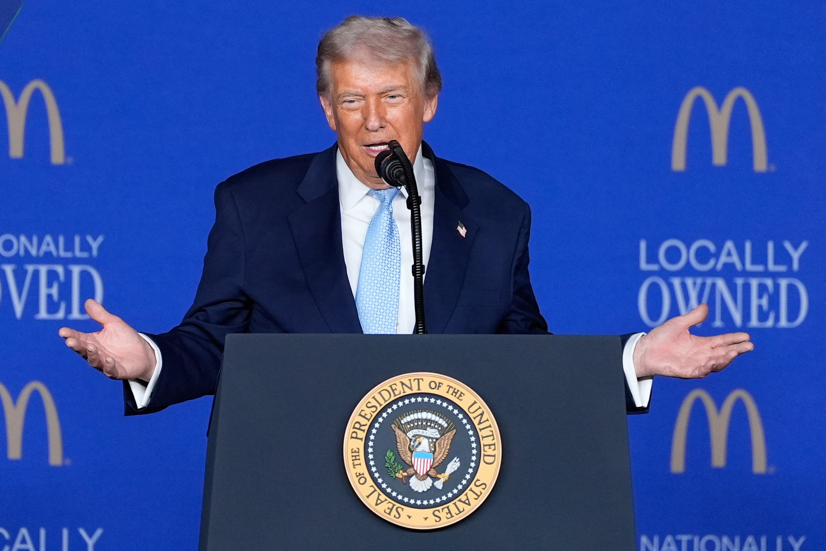 President Donald Trump speaks at the McDonald's Impact Summit.